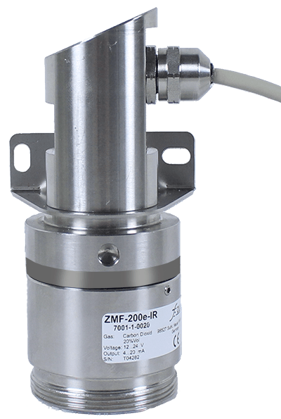 CO2 sensor in stainless steel housing with NDIR measuring cell