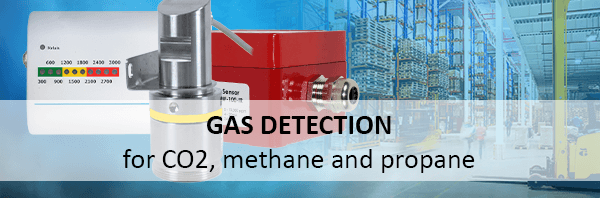 Gas detection for CO2, methane and propane