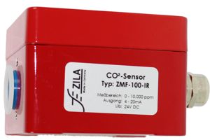CO2-Sensor ZMF-100-IR CO2 Sensor ZMF-100-IR NDIR in rotem Metallgehäuse