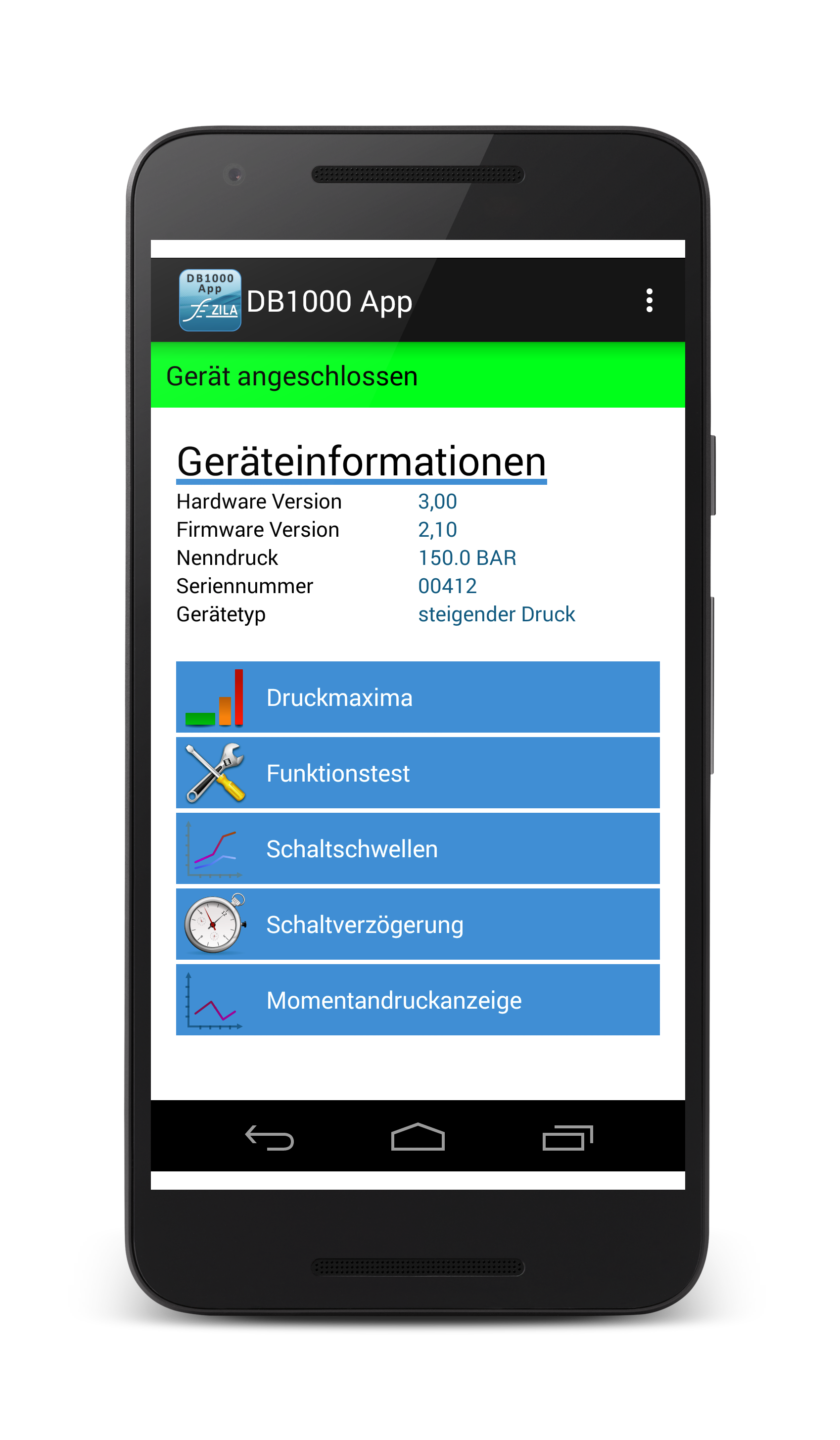 Funktionen der DB1000 App DB1000 App Funktionen