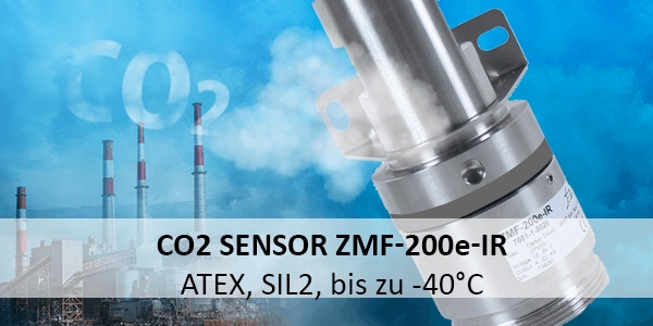 CO2 Sensor ZMF-200e-IR: ATEX und SIL2 zertifiziert, für raue Einsatzgebiete bis -40°C